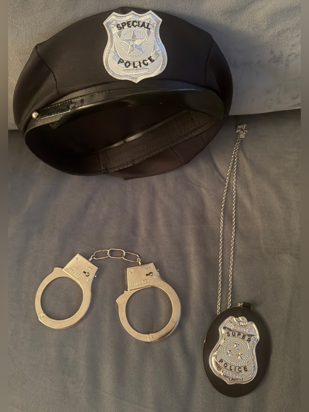 Halloween Police Dress-Up Hat, Handcuffs & Badge Set